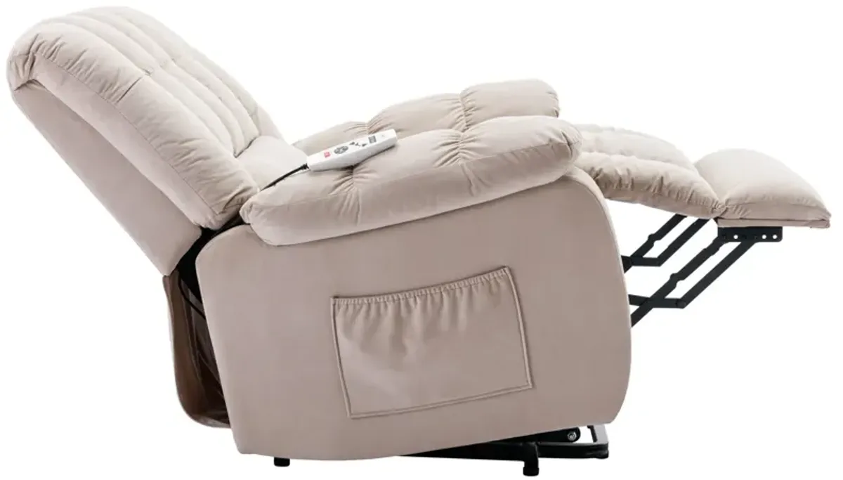 Massage Recliner Chair Electric Power Lift Recliner Chairs With Heat, Vibration, Side Pocket For Living Room Bedroom