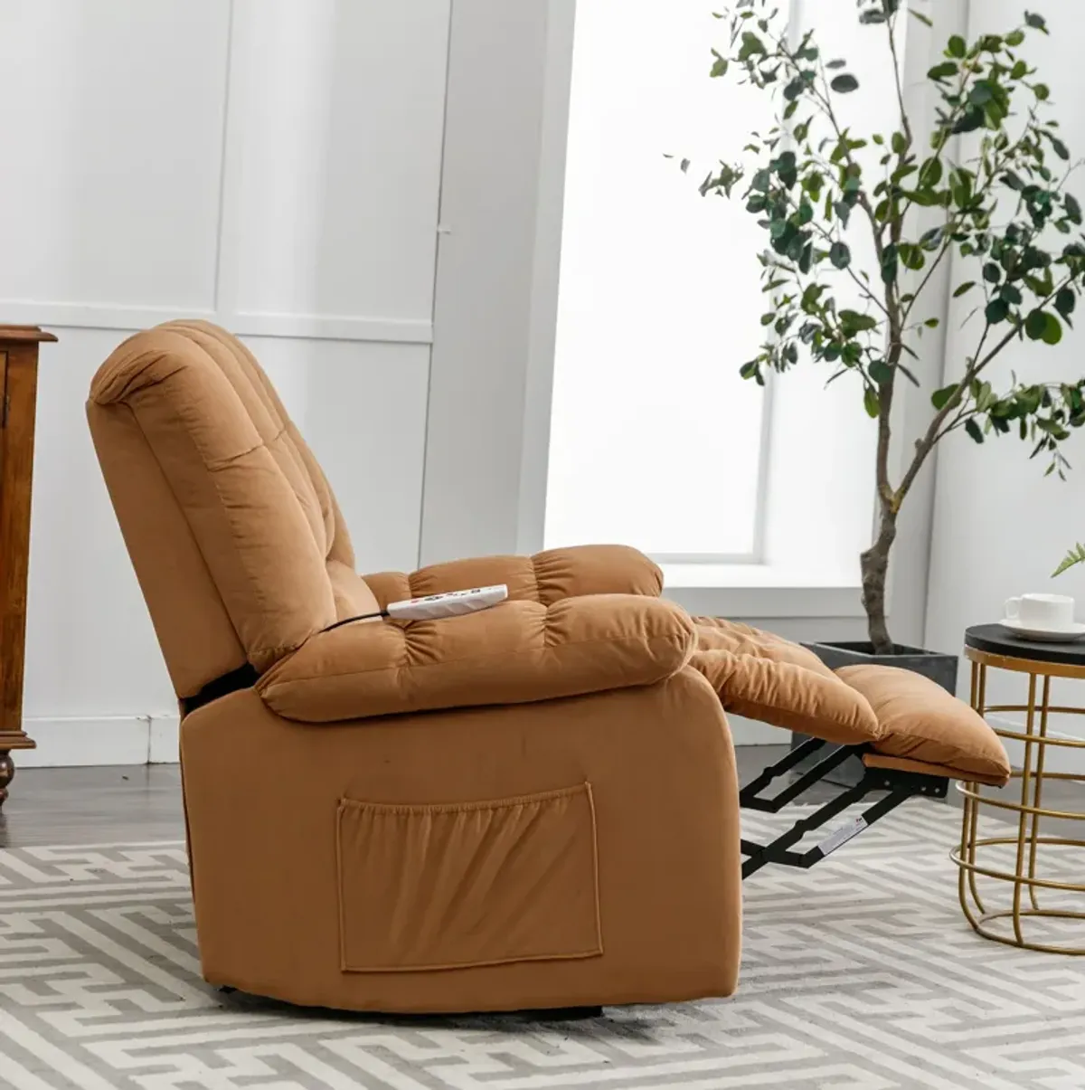 Massage Recliner Chair Electric Power Lift Recliner Chairs With Heat, Vibration, Side Pocket For Living Room Bedroom