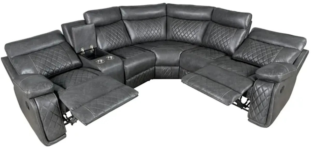 Home Theater Seating Manual Recliner With Cup Holder, Hide - Away Storage PU Reclining Sofa For Living Room, Home Theater