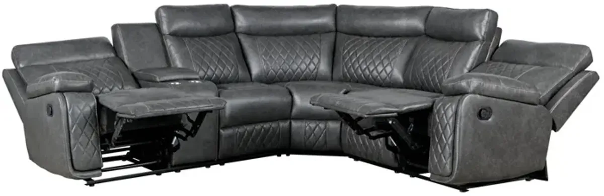 Home Theater Seating Manual Recliner With Cup Holder, Hide - Away Storage PU Reclining Sofa For Living Room, Home Theater