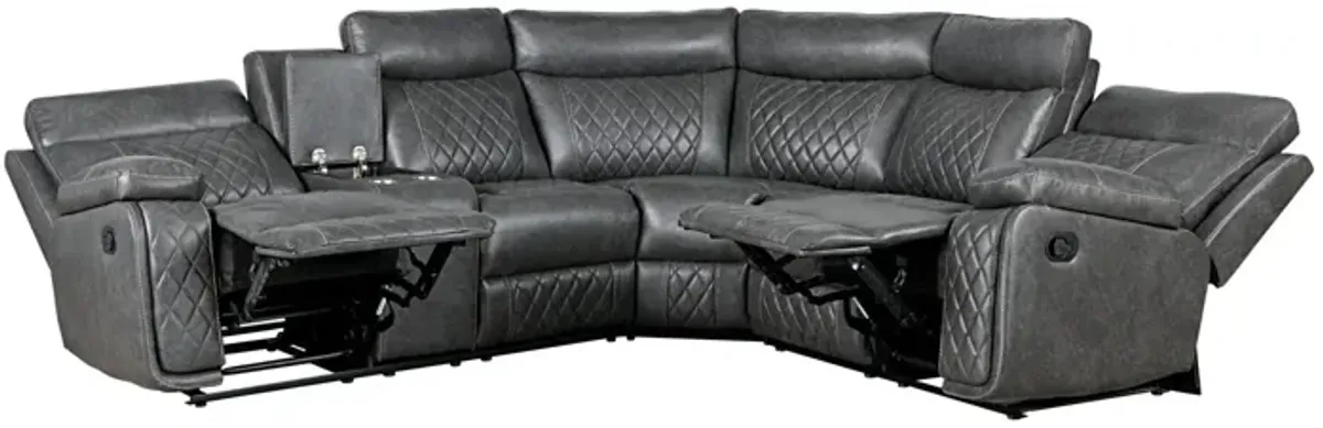 Home Theater Seating Manual Recliner With Cup Holder, Hide - Away Storage PU Reclining Sofa For Living Room, Home Theater