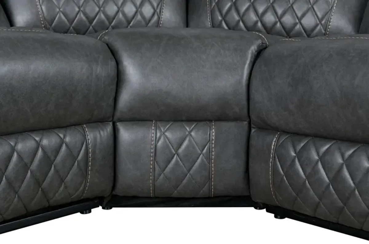 Home Theater Seating Manual Recliner With Cup Holder, Hide - Away Storage PU Reclining Sofa For Living Room, Home Theater