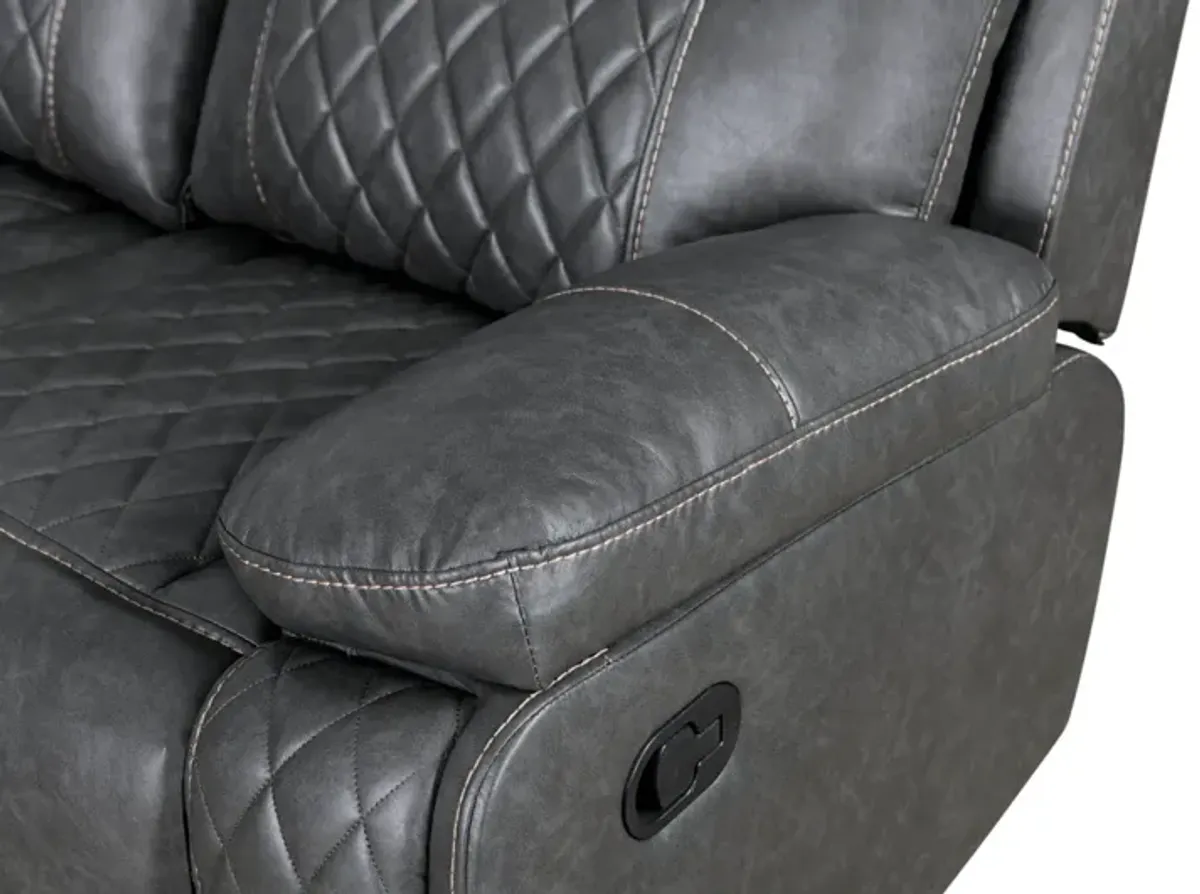 Home Theater Seating Manual Recliner With Cup Holder, Hide - Away Storage PU Reclining Sofa For Living Room, Home Theater