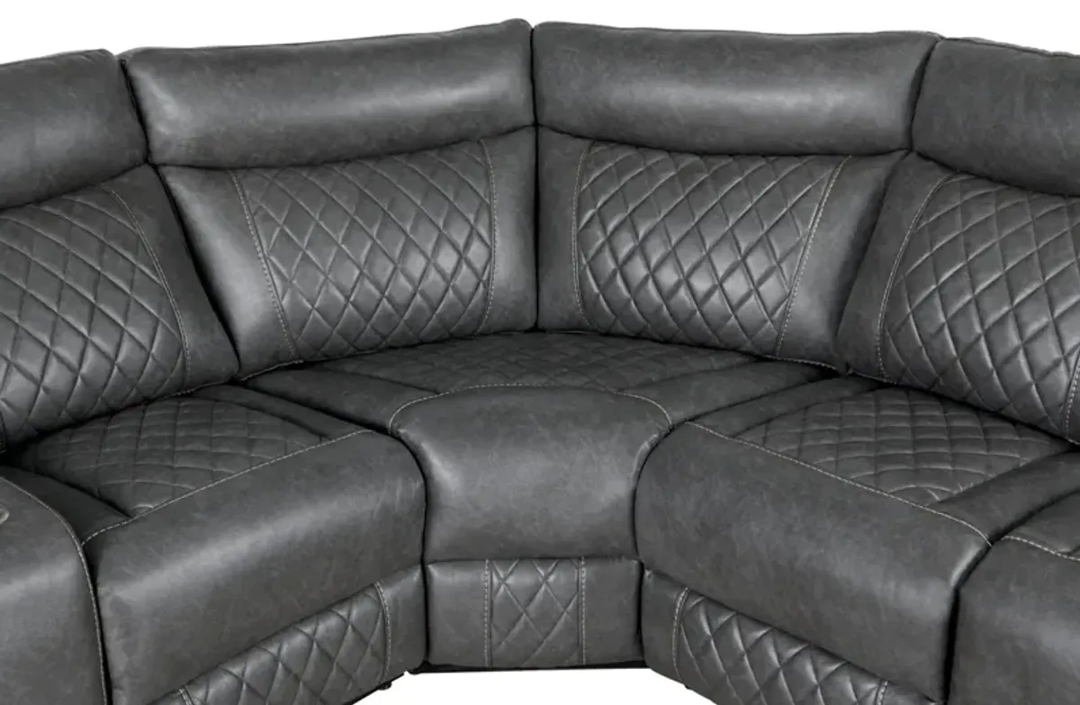 Home Theater Seating Manual Recliner With Cup Holder, Hide - Away Storage PU Reclining Sofa For Living Room, Home Theater