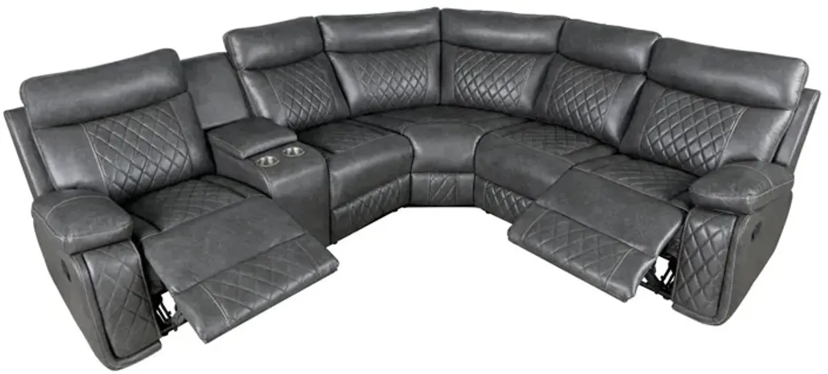 Home Theater Seating Manual Recliner With Cup Holder, Hide - Away Storage PU Reclining Sofa For Living Room, Home Theater