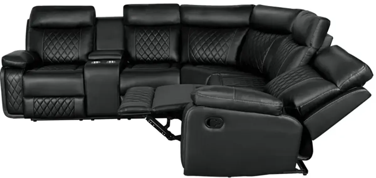 Home Theater Seating Manual Recliner With Cup Holder, Hide - Away Storage PU Reclining Sofa For Living Room, Home Theater