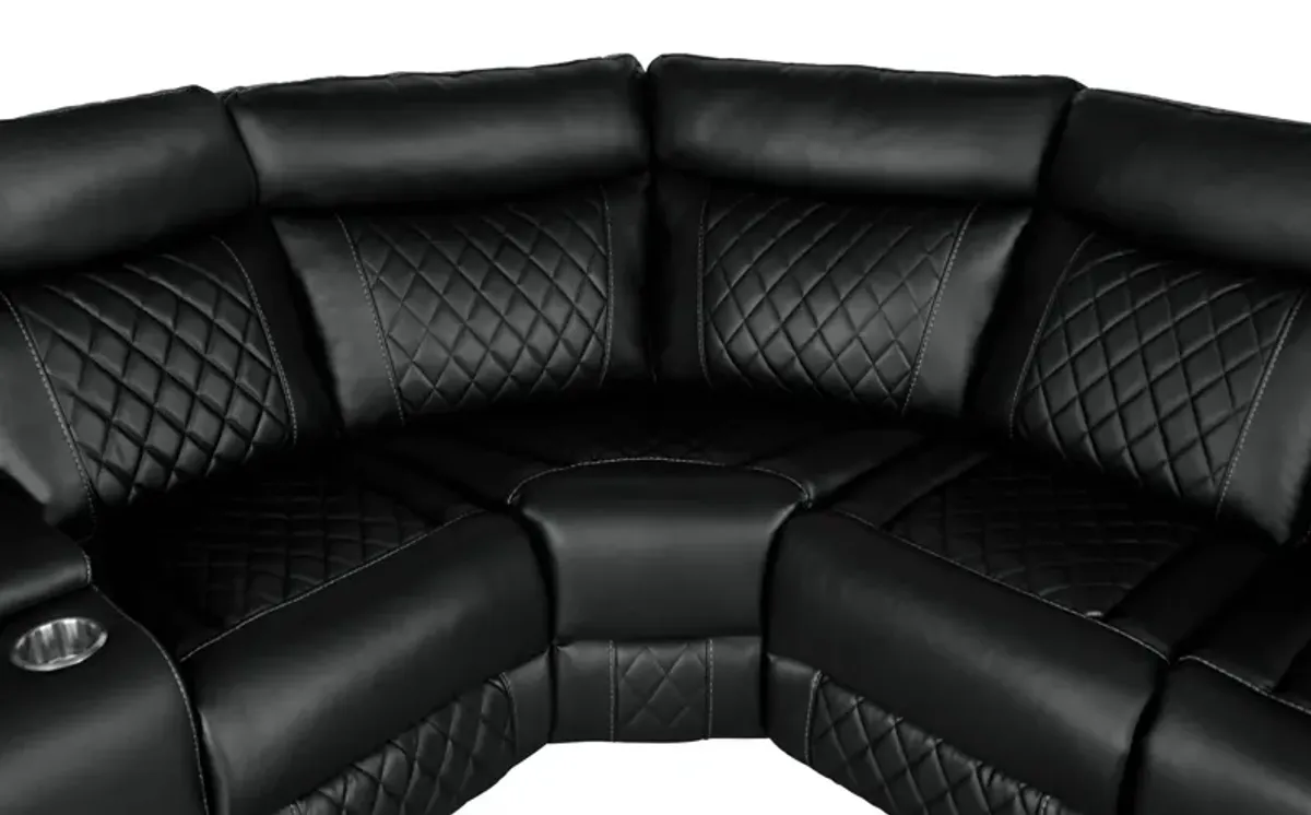 Home Theater Seating Manual Recliner With Cup Holder, Hide - Away Storage PU Reclining Sofa For Living Room, Home Theater