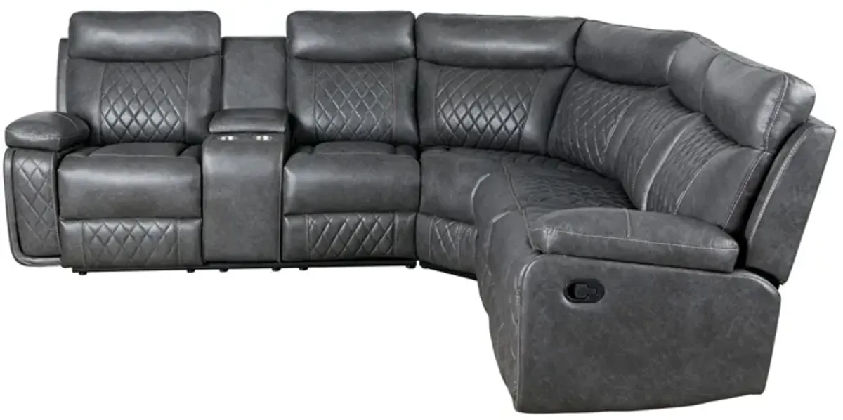 Home Theater Seating Manual Recliner With Cup Holder, Hide - Away Storage PU Reclining Sofa For Living Room, Home Theater