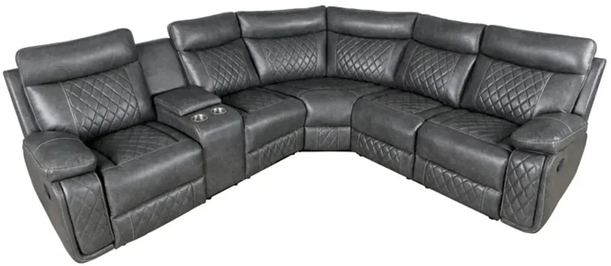 Home Theater Seating Manual Recliner With Cup Holder, Hide - Away Storage PU Reclining Sofa For Living Room, Home Theater