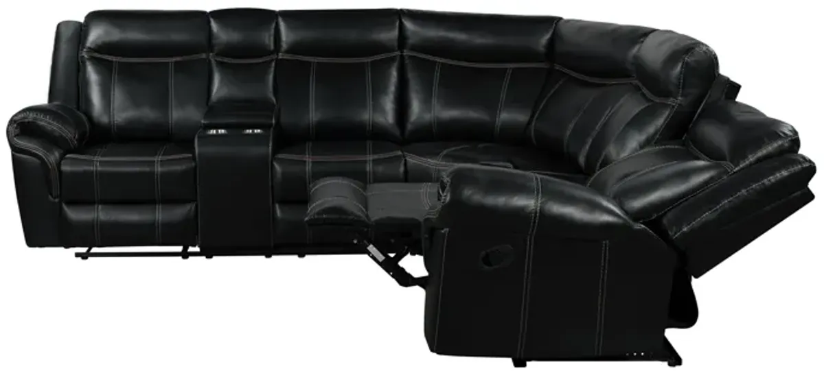 Home Theater Seating Manual Recliner With Cup Holder, Hide - Away Storage, 2 USB Ports And 2 Power Sockets For Living Room, Home Theater