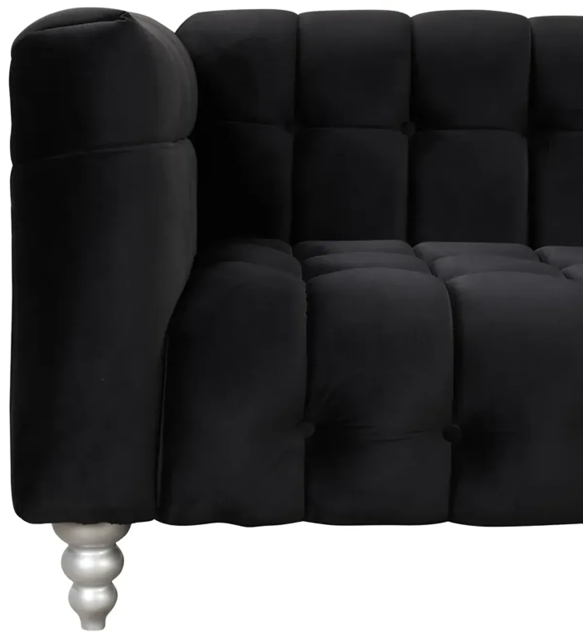 Modern Sofa Dutch Fluff Upholstered Sofa With Wood Legs, Buttoned Tufted Backrest