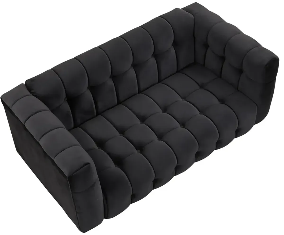 Modern Sofa Dutch Fluff Upholstered Sofa With Wood Legs, Buttoned Tufted Backrest