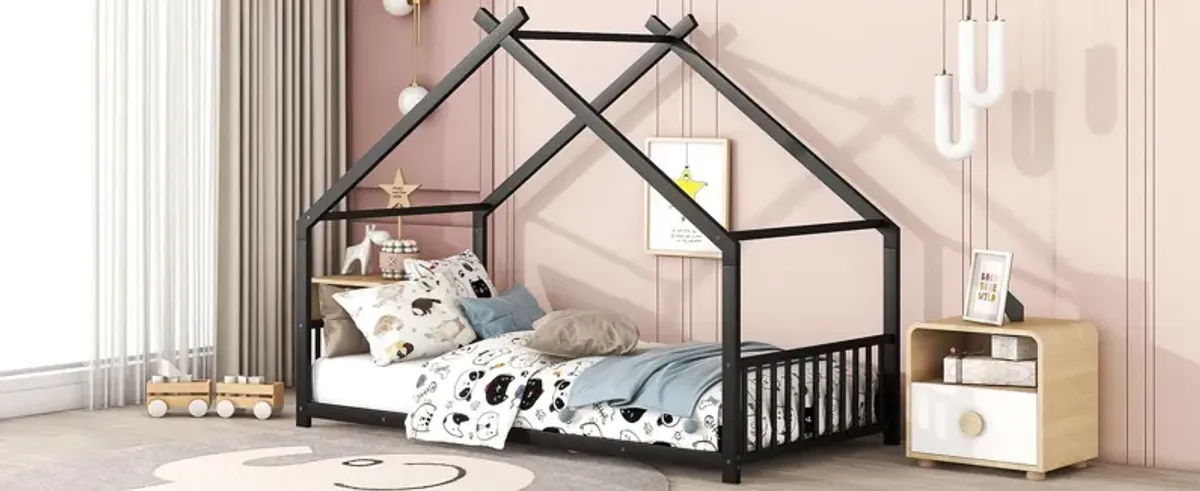 Metal House Bed