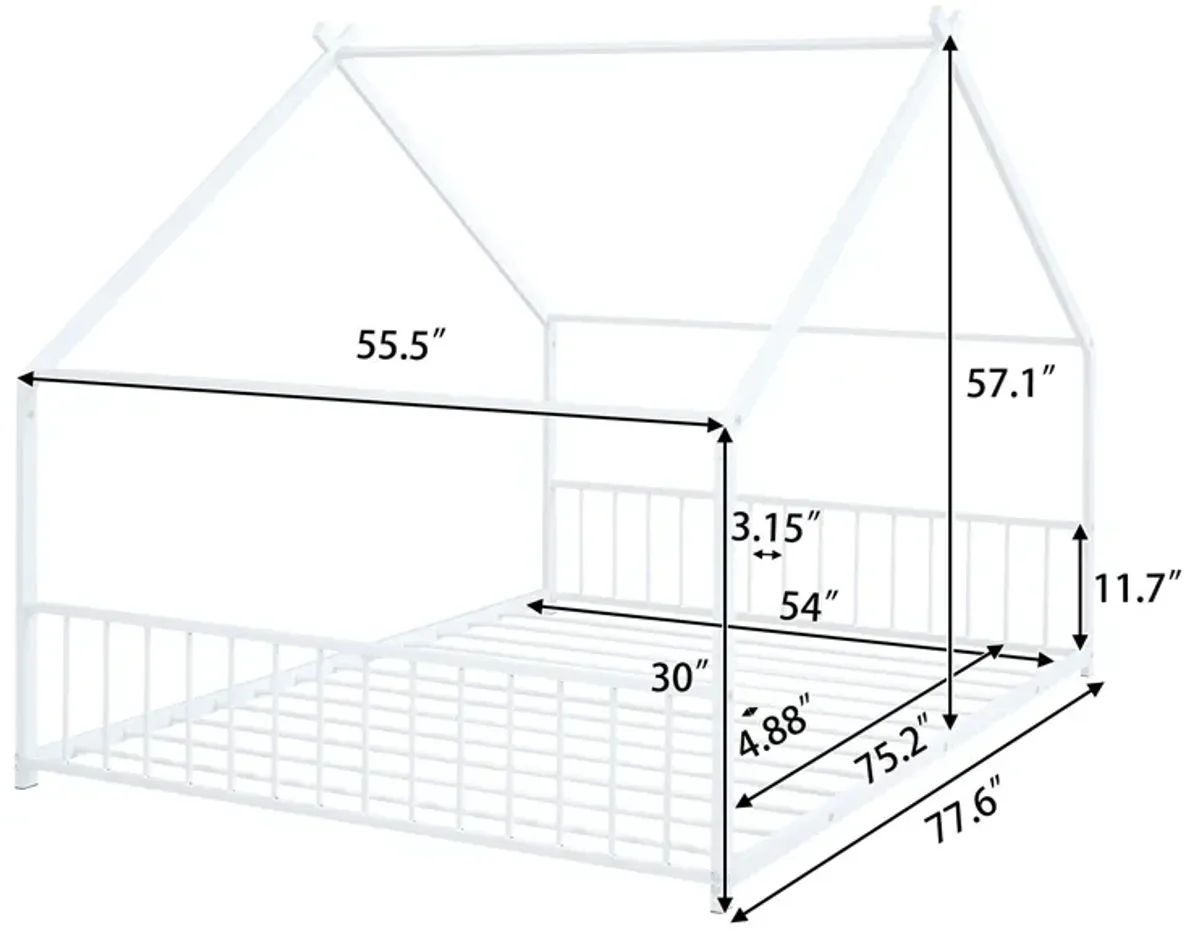 Metal House Bed