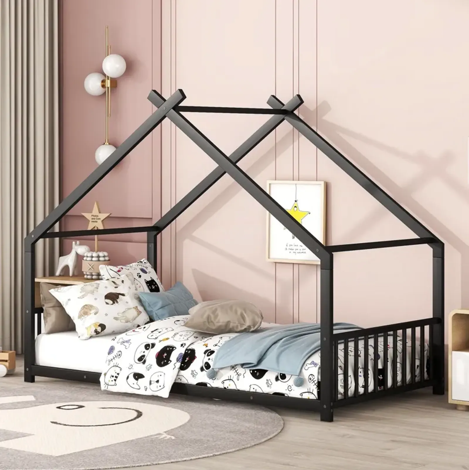 Metal House Bed