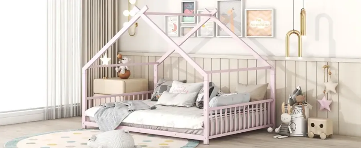 Metal House Bed