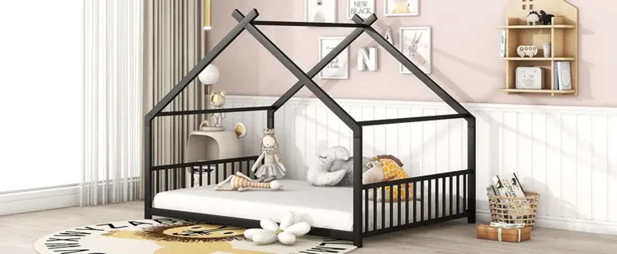 Metal House Bed