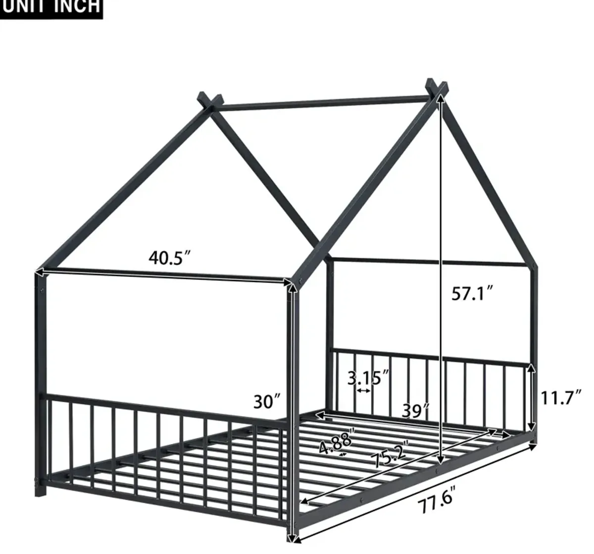 Metal House Bed