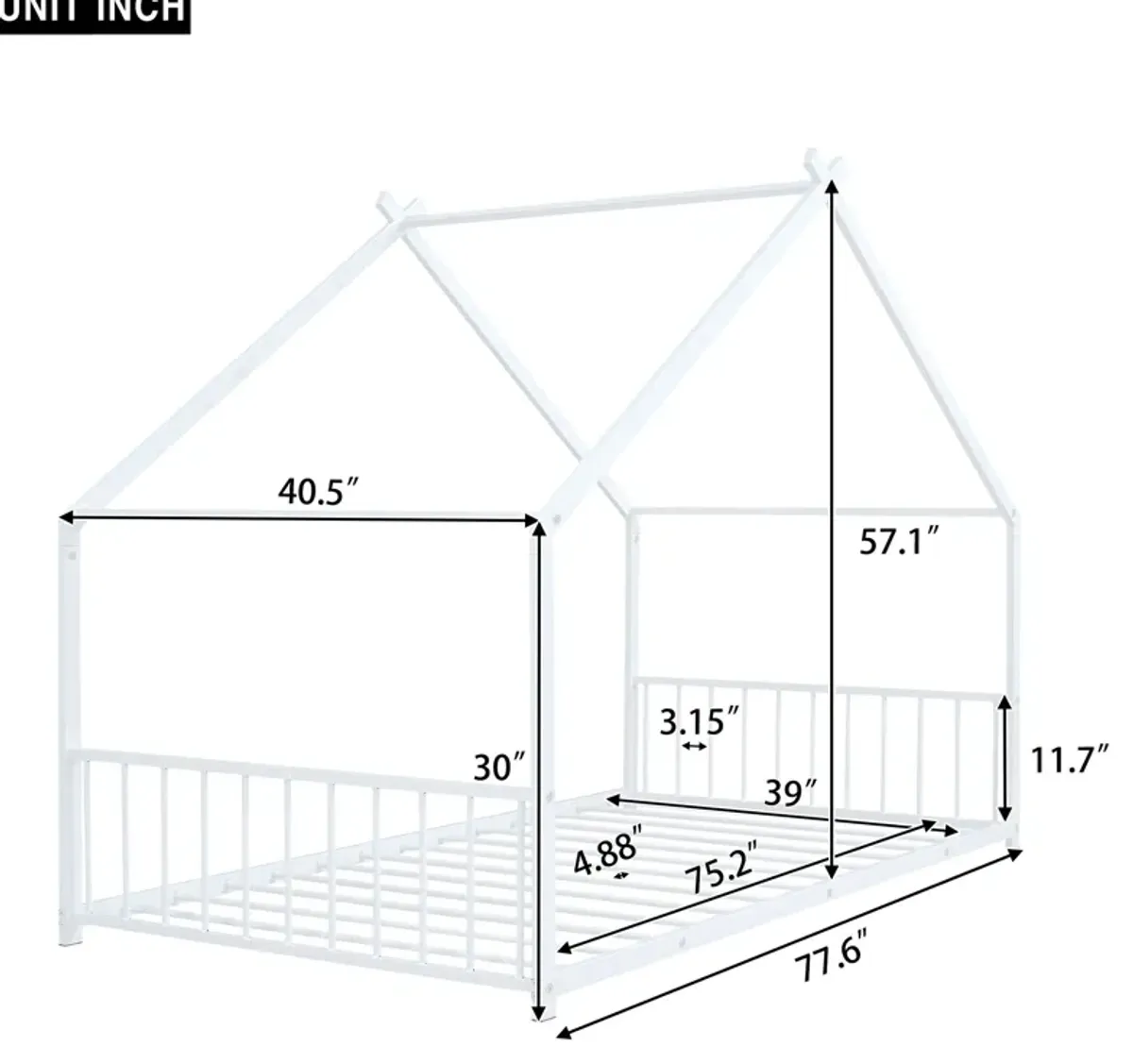 Metal House Bed