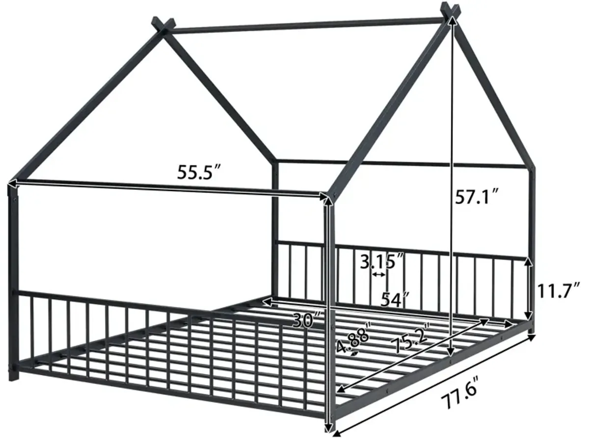 Metal House Bed