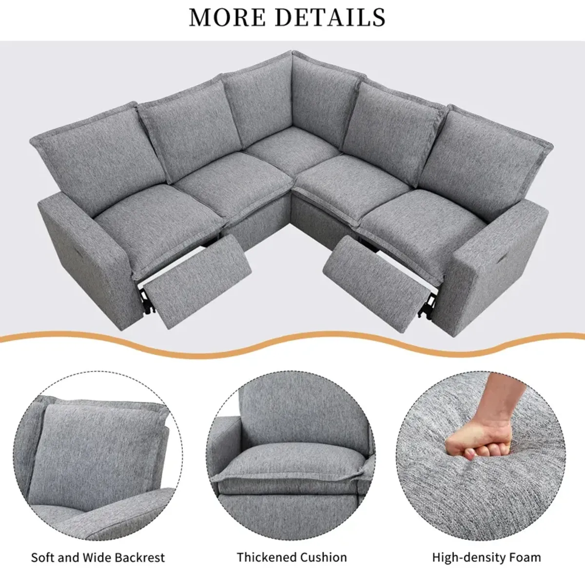 Power Recliner Chair Home Theater Seating Soft Chair With USB Port For Living Room, Bedroom, Theater Room