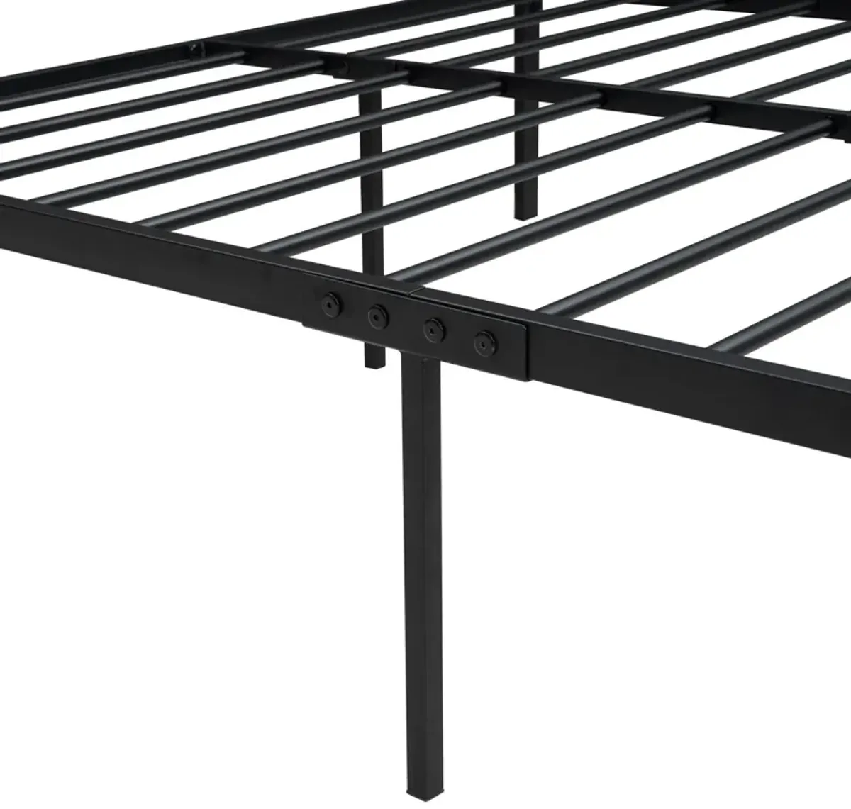 Platform Bed, Metal And Wood Bed Frame With Headboard And Footboard