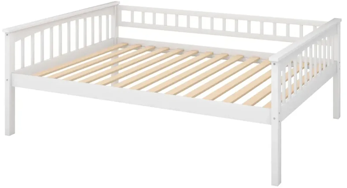 Full Over Full Bunk Bed With Drawers, Convertible Beds - White