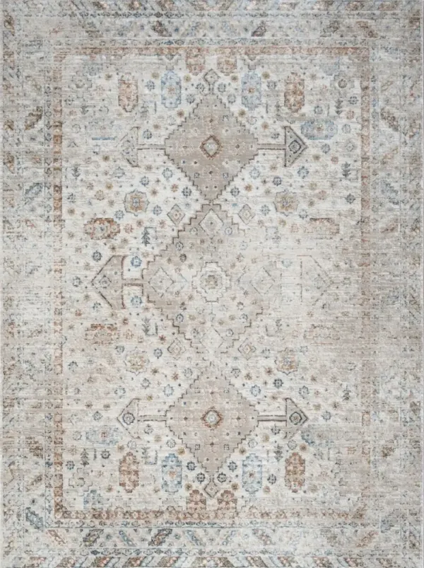 Noble - 5'3" X 7'3" Polyester Area Rug - Ivory