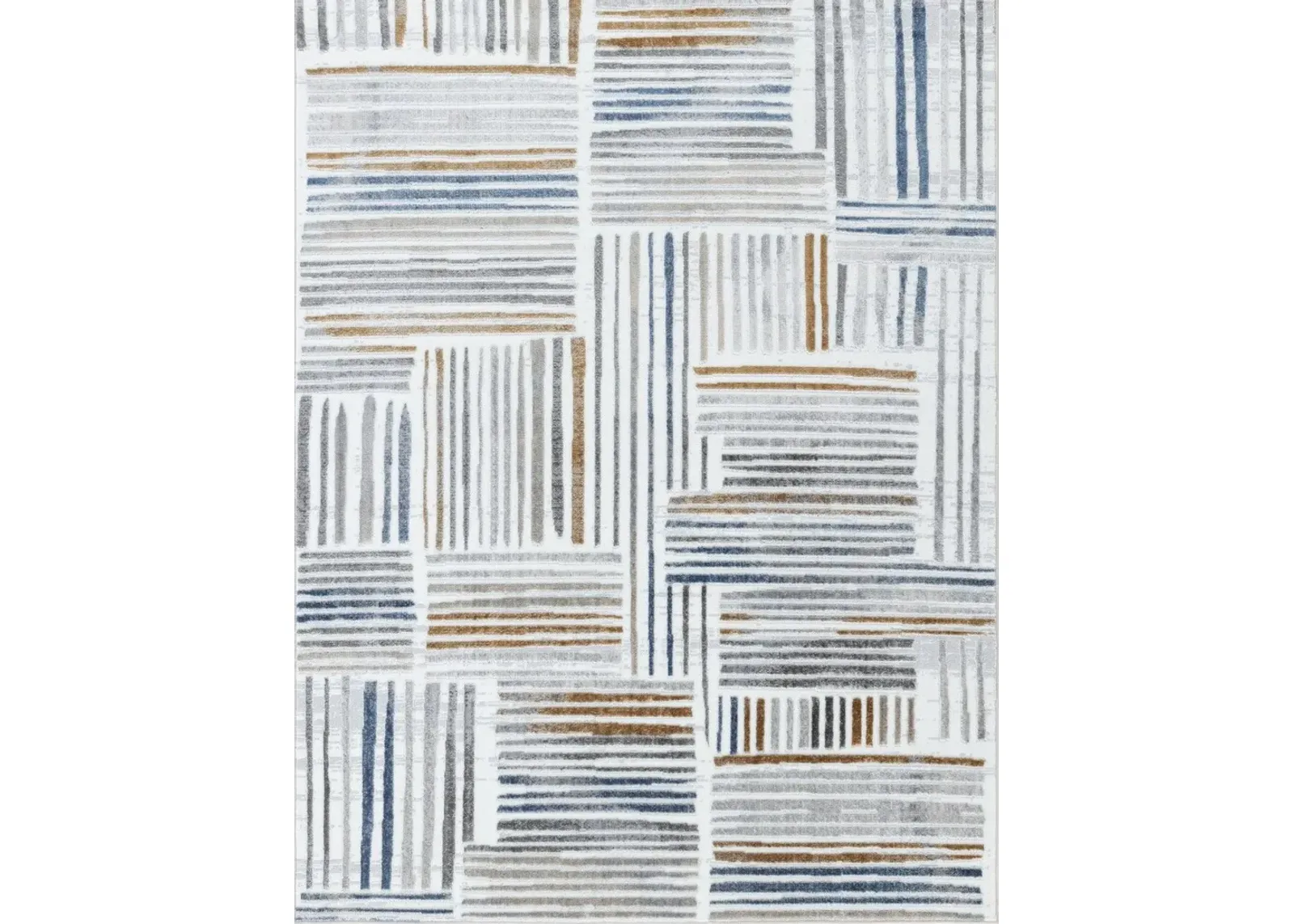 Nova - 2'7" X 7' Area Rug Polypropylene - Multi, White