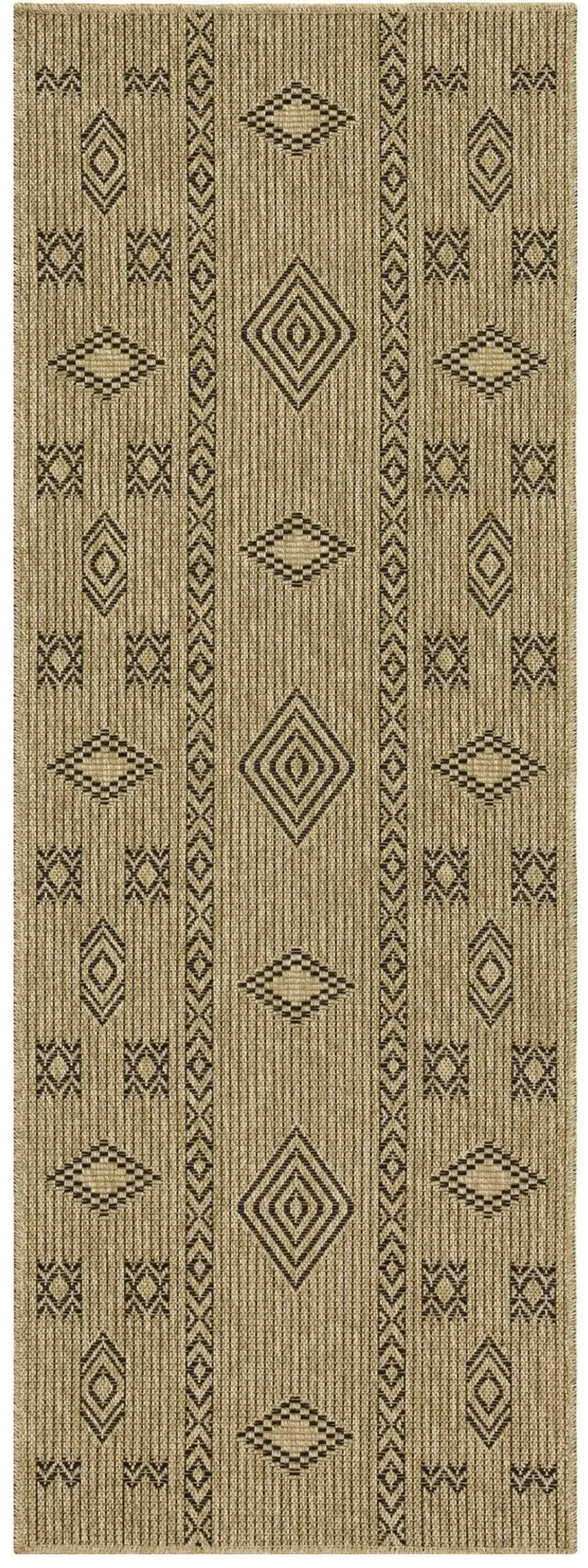 Earth - 5'3" X 7'3" Indoor, Outdoor Area Rug Polypropylene - Jute / Black