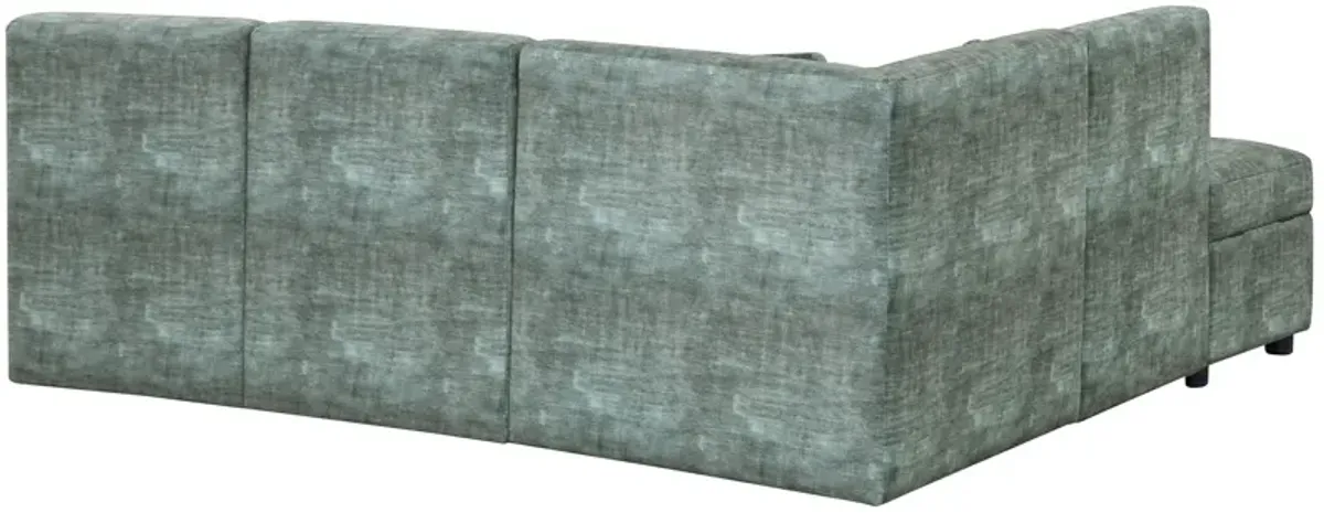 Free-Combined Sectional Sofa 5 Seater Modular Couches With Storage Ottoman, 5 Pillows For Living Room