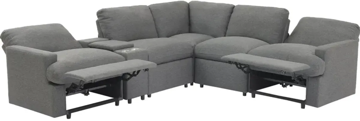 Power Recliner Corner Sofa Home Theater Reclining Sofa Sectional Couches With Storage Box, Cup Holders, USB Ports And Power Socket For Living Room