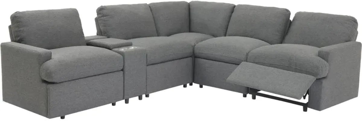 Power Recliner Corner Sofa Home Theater Reclining Sofa Sectional Couches With Storage Box, Cup Holders, USB Ports And Power Socket For Living Room