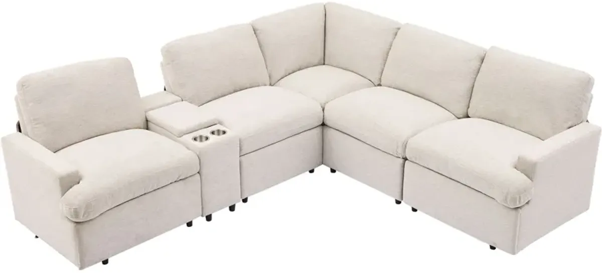 Power Recliner Corner Sofa Home Theater Reclining Sofa Sectional Couches With Storage Box, Cup Holders, USB Ports And Power Socket For Living Room