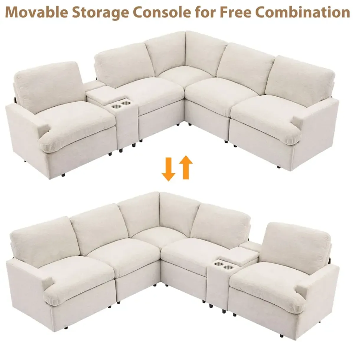 Power Recliner Corner Sofa Home Theater Reclining Sofa Sectional Couches With Storage Box, Cup Holders, USB Ports And Power Socket For Living Room