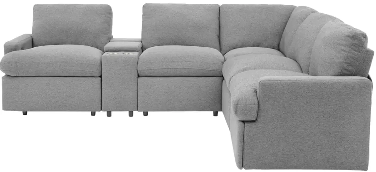 Power Recliner Corner Sofa Home Theater Reclining Sofa Sectional Couches With Storage Box, Cup Holders, USB Ports And Power Socket For Living Room