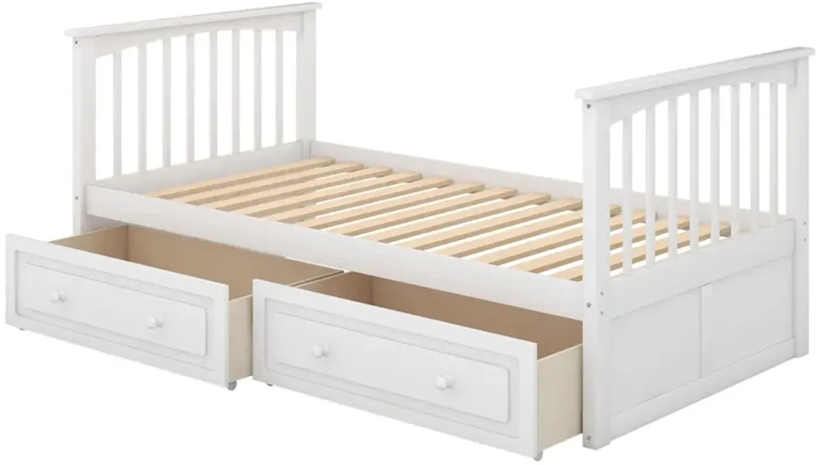 Twin Over Twin Bunk Bed With Drawers, Convertible Beds