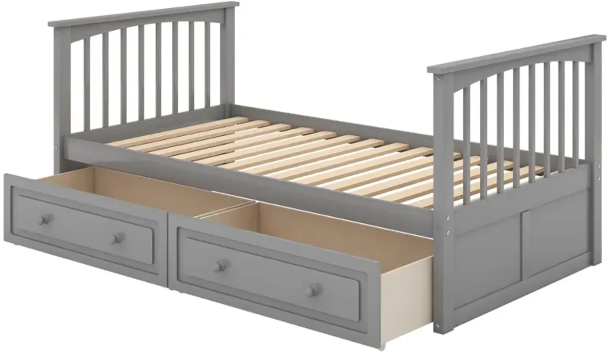 Twin Over Twin Bunk Bed With Drawers, Convertible Beds