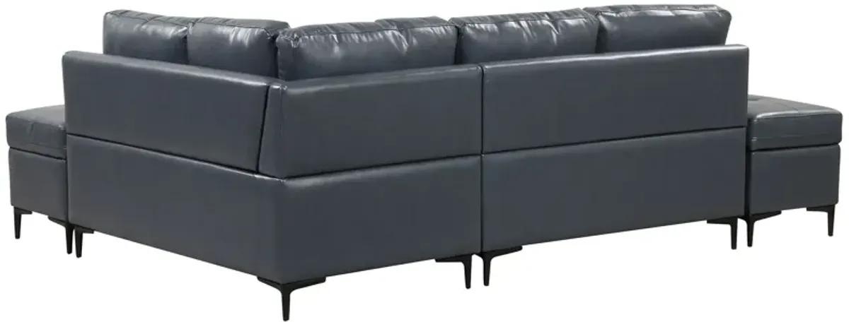 L-Shaped Corner Sofa Sectional Sofa Couch With Movable Storage Ottomans For Living Room