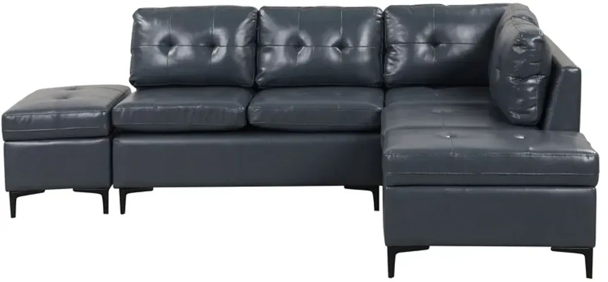 L-Shaped Corner Sofa Sectional Sofa Couch With Movable Storage Ottomans For Living Room