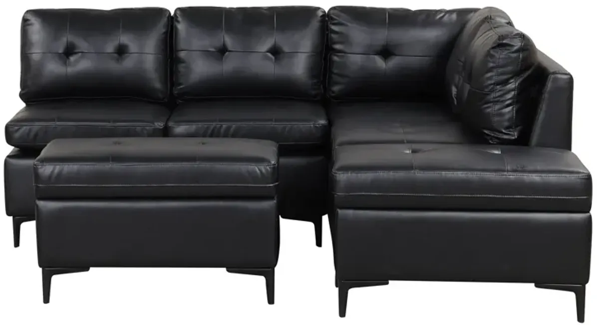 L-Shaped Corner Sofa Sectional Sofa Couch With Movable Storage Ottomans For Living Room