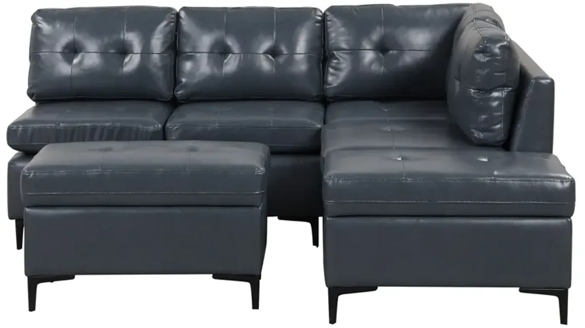 L-Shaped Corner Sofa Sectional Sofa Couch With Movable Storage Ottomans For Living Room