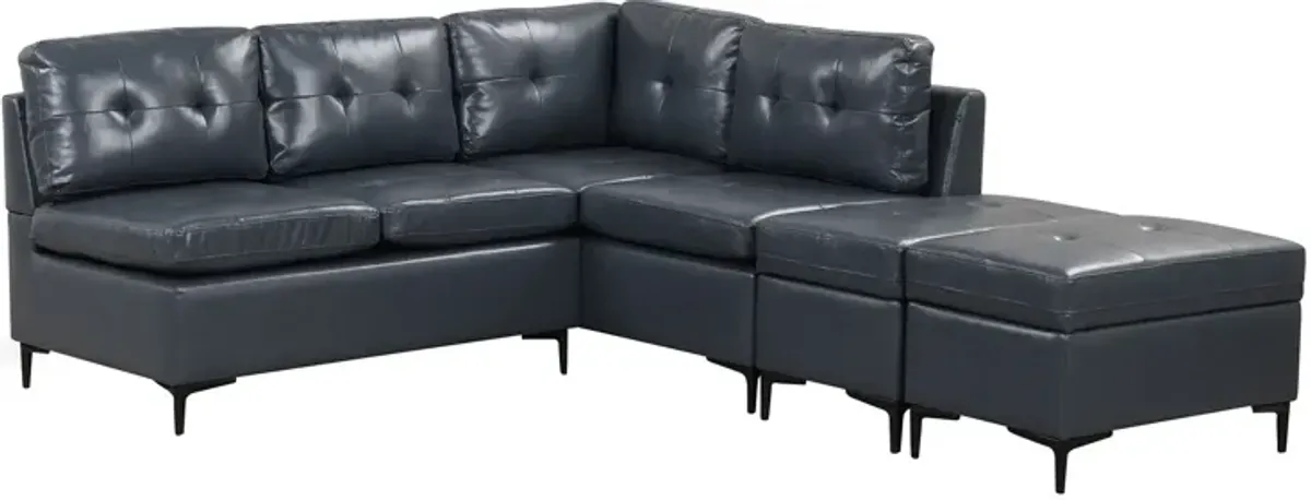 L-Shaped Corner Sofa Sectional Sofa Couch With Movable Storage Ottomans For Living Room