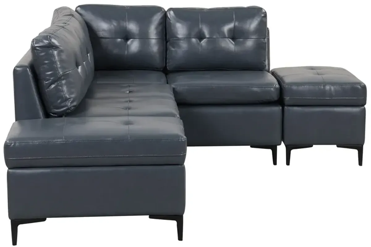 L-Shaped Corner Sofa Sectional Sofa Couch With Movable Storage Ottomans For Living Room