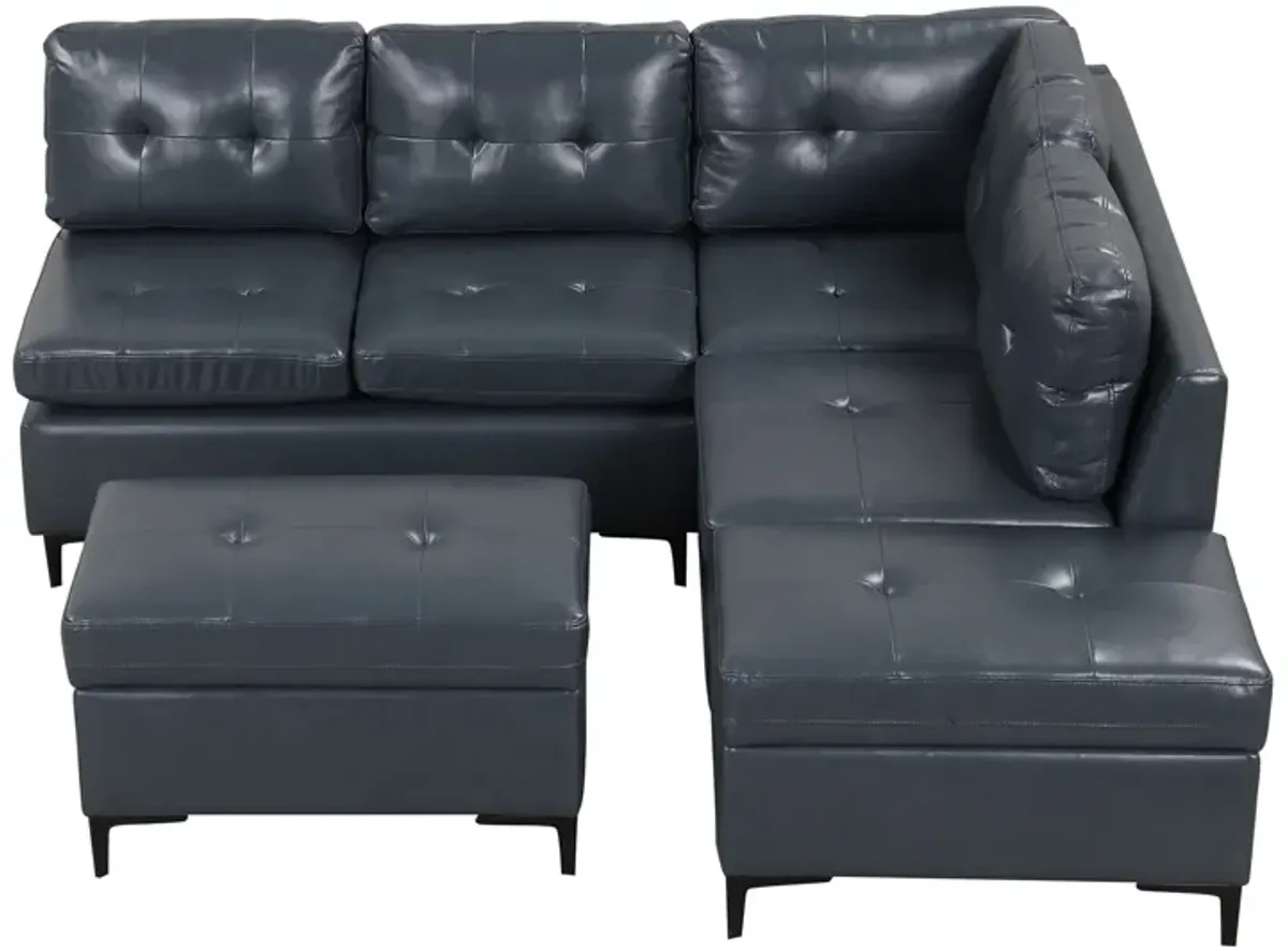 L-Shaped Corner Sofa Sectional Sofa Couch With Movable Storage Ottomans For Living Room