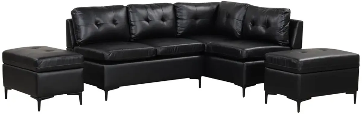 L-Shaped Corner Sofa Sectional Sofa Couch With Movable Storage Ottomans For Living Room