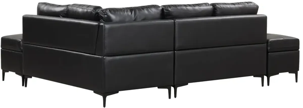 L-Shaped Corner Sofa Sectional Sofa Couch With Movable Storage Ottomans For Living Room