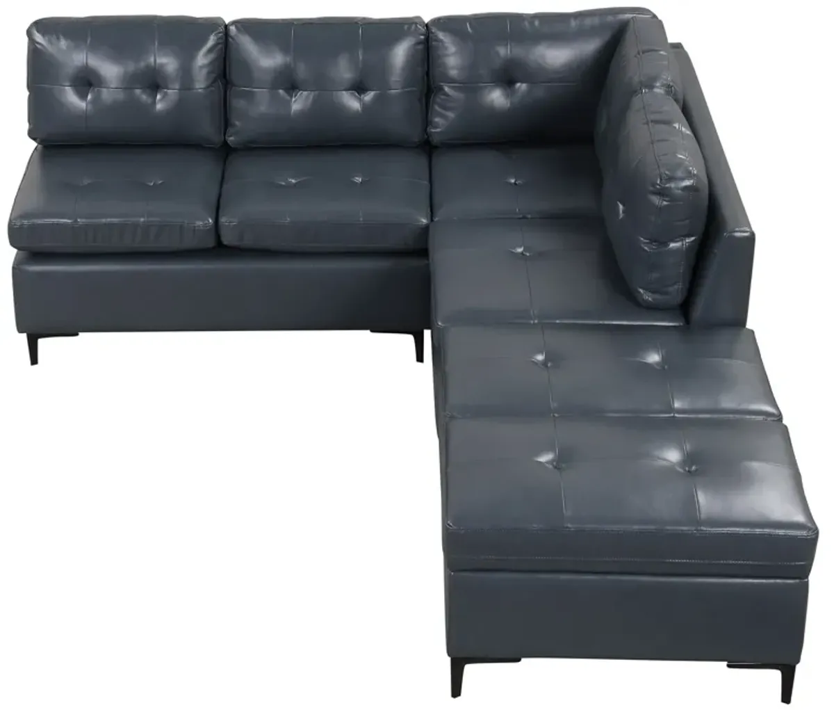 L-Shaped Corner Sofa Sectional Sofa Couch With Movable Storage Ottomans For Living Room