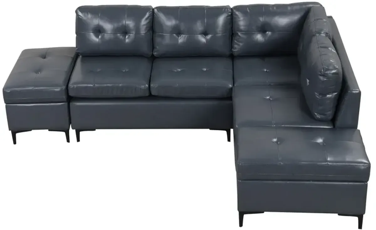 L-Shaped Corner Sofa Sectional Sofa Couch With Movable Storage Ottomans For Living Room