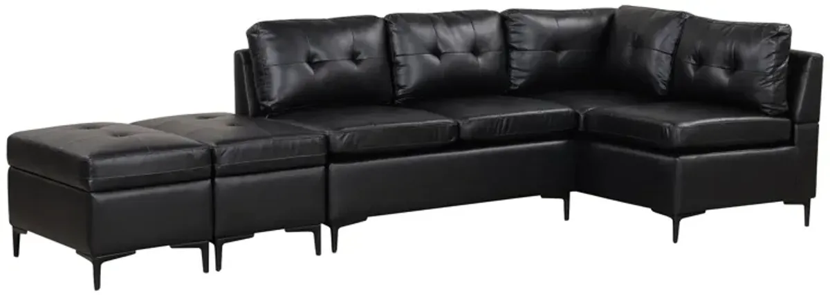 L-Shaped Corner Sofa Sectional Sofa Couch With Movable Storage Ottomans For Living Room